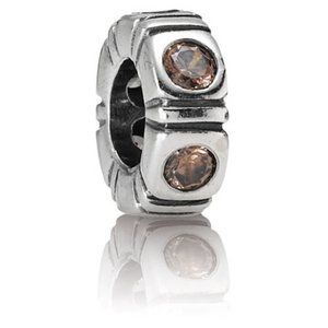 Pandora Northern Light Silver & Brown CZ Trinity Spacer 790368BCZ